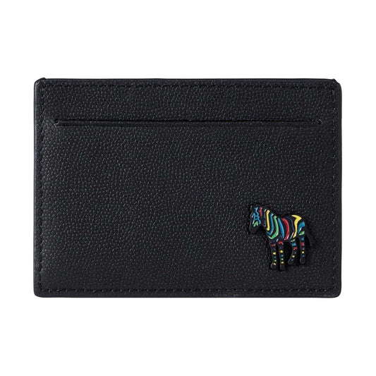 Black - Front - Paul Smith Mens Zebra Leather Card Holder