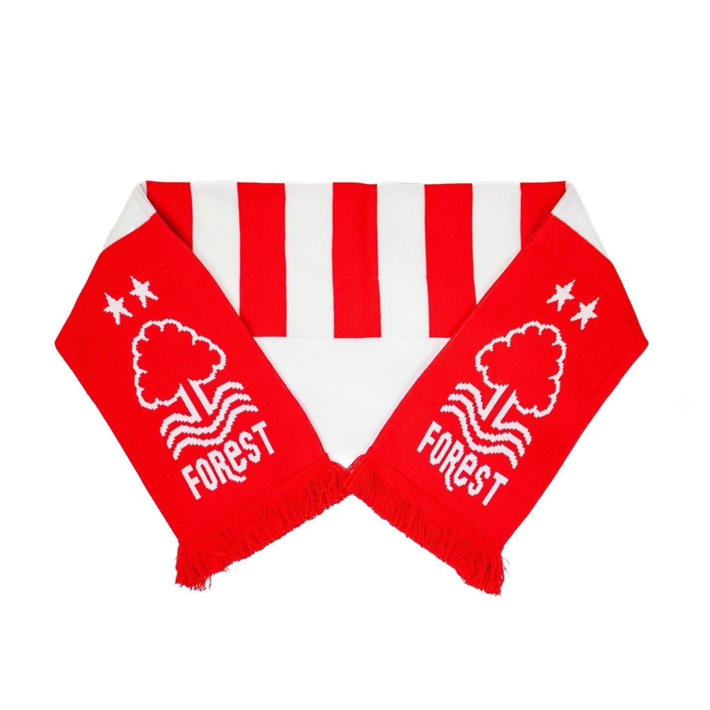 Red-White - Side - Nottingham Forest FC Unisex Adult Crest Acrylic Scarf