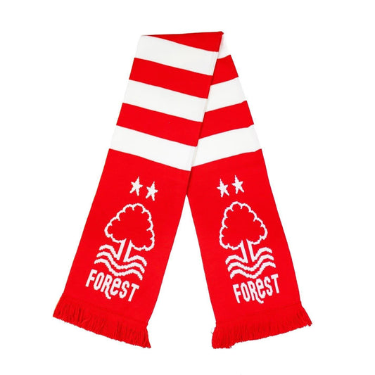 Red-White - Front - Nottingham Forest FC Unisex Adult Crest Acrylic Scarf