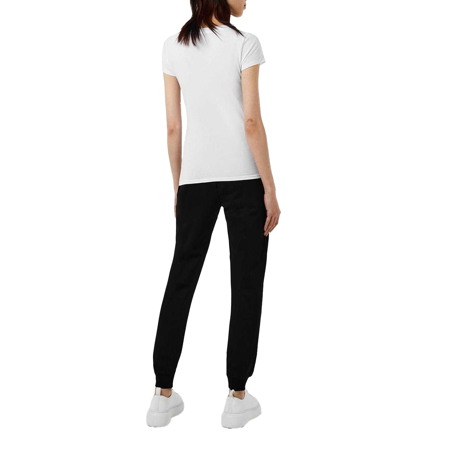 Black - Pack Shot - Armani Exchange Womens-Ladies Cotton Jogging Bottoms