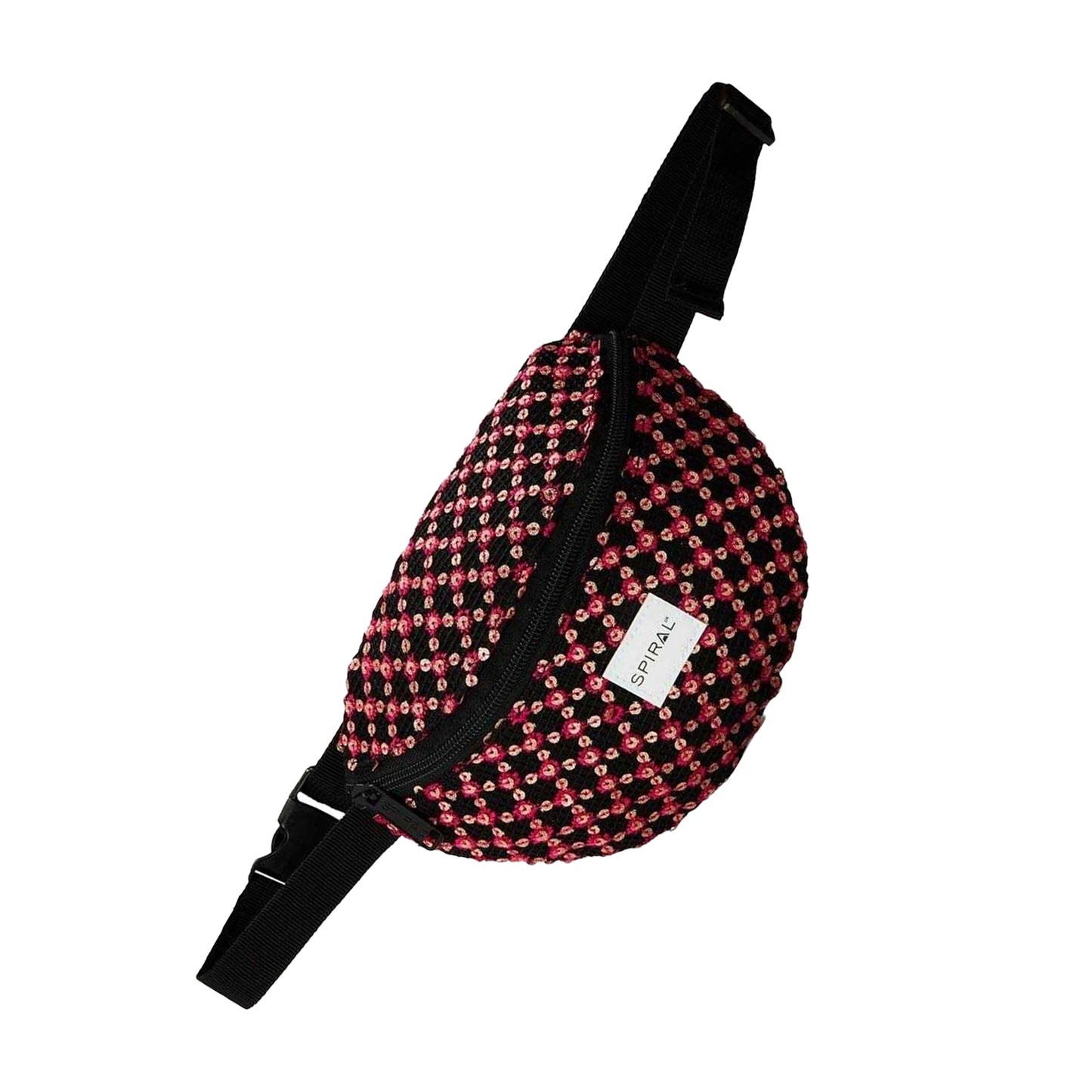 Black - Back - Spiral Polka Dot Sequins Waist Bag