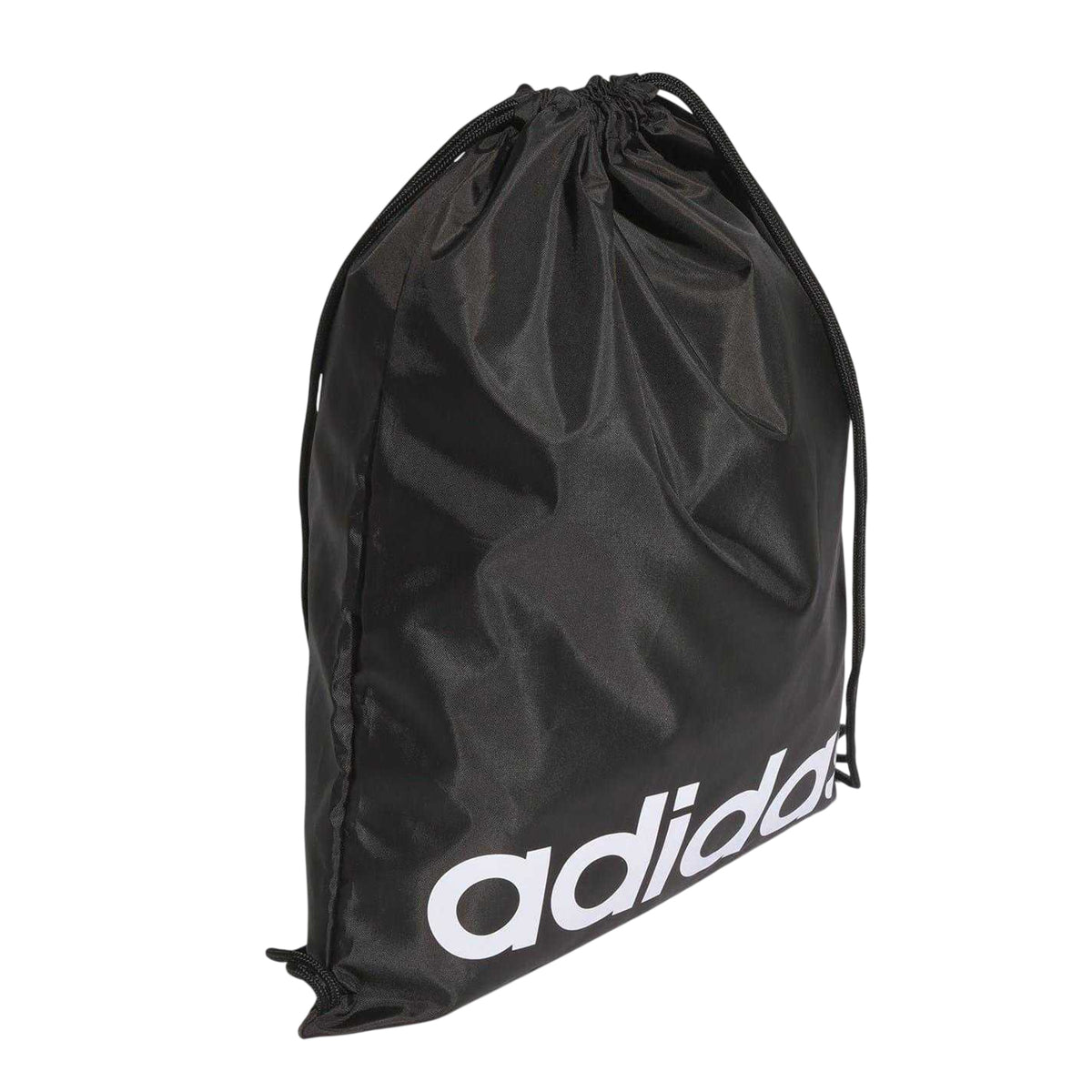 Black-White - Side - Adidas Essentials Logo Gym Drawstring Bag