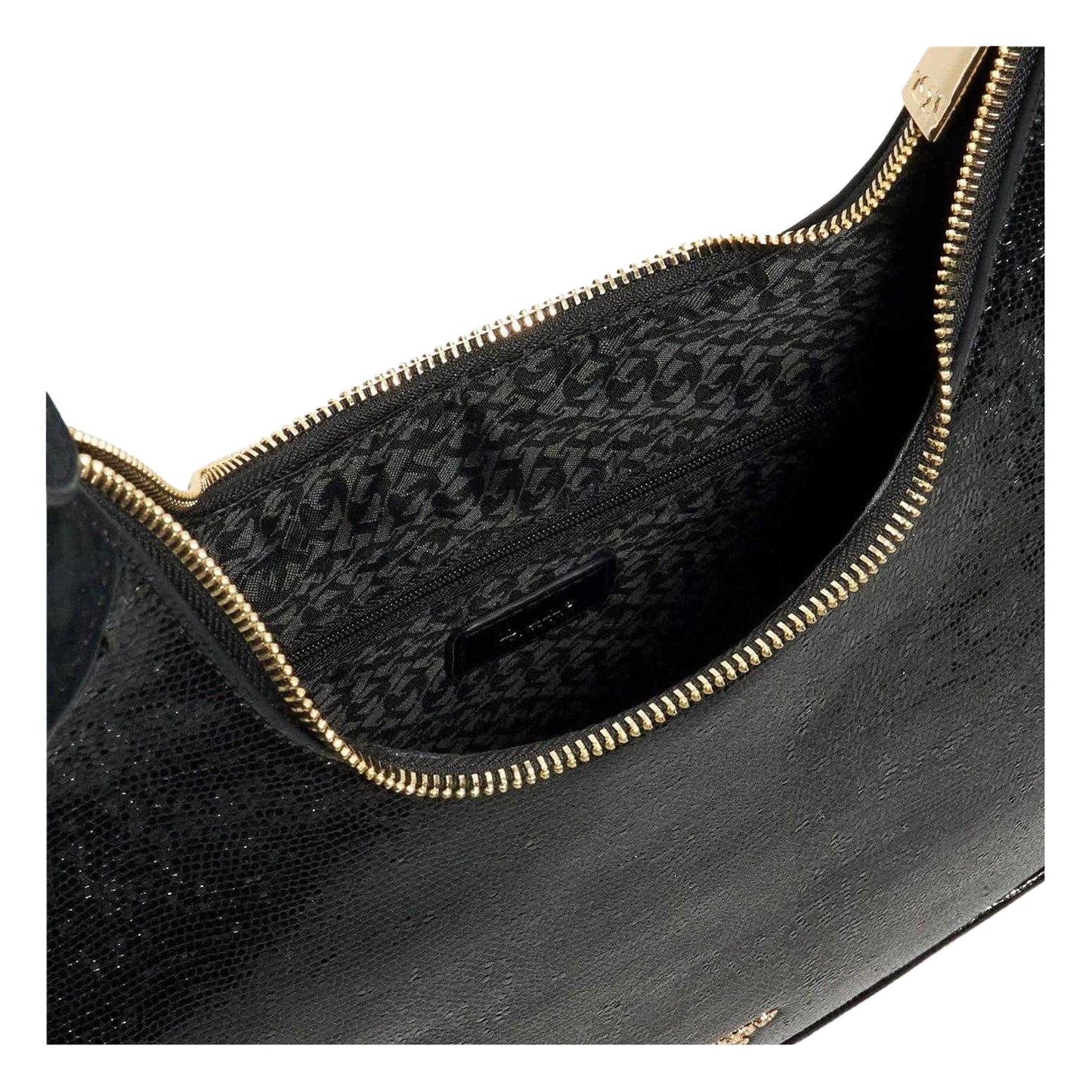 Black - Side - Dune London Dedicated Gold Detail Hobo Bag