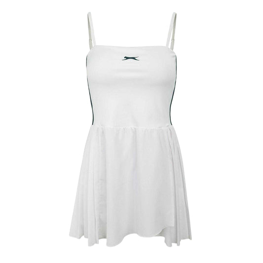 White - Front - Slazenger Womens-Ladies Pleated Fitted Tennis Athletic Dress