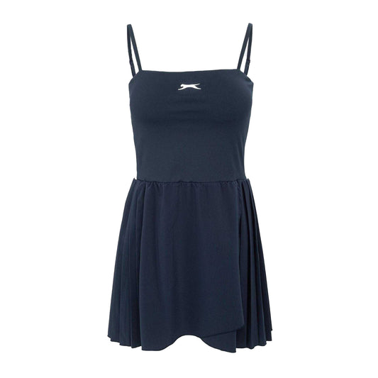 Navy - Front - Slazenger Womens-Ladies Pleated Fitted Tennis Athletic Dress