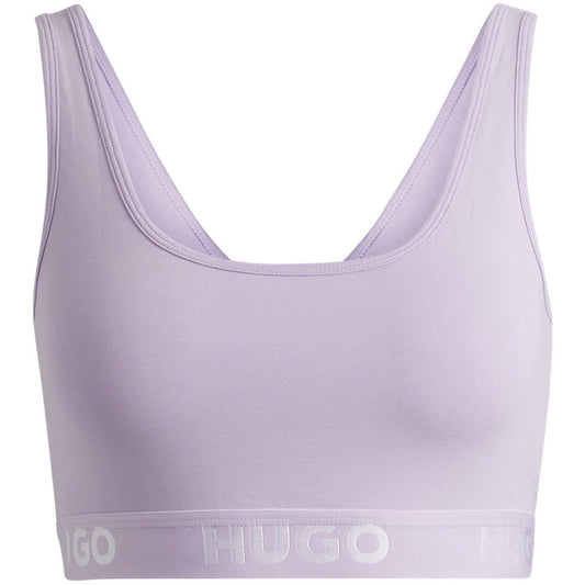 Purple - Front - Hugo Womens-Ladies Sporty Cotton Jersey Bralette