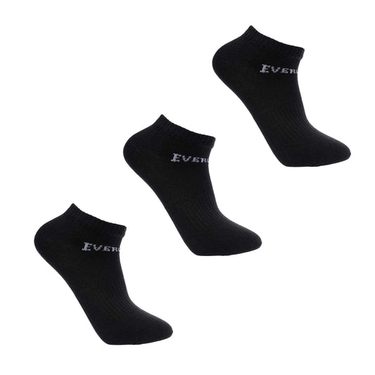 Black - Front - Everlast Childrens-Kids Trainer Socks (Pack of 3)