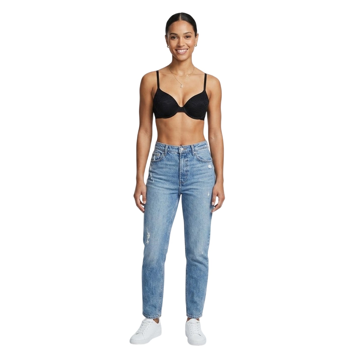 Black - Back - Calvin Klein Womens-Ladies Demi Cotton Push Up Bra