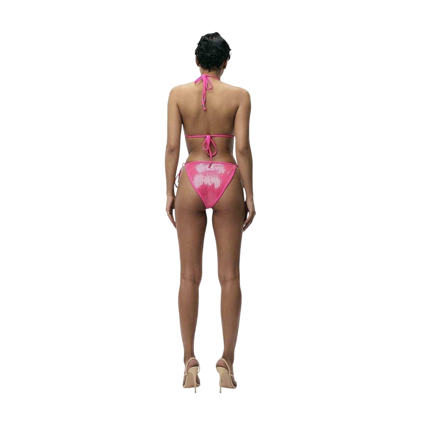Pink - Lifestyle - Adidas Womens-Ladies Sequin Bikini Bottoms