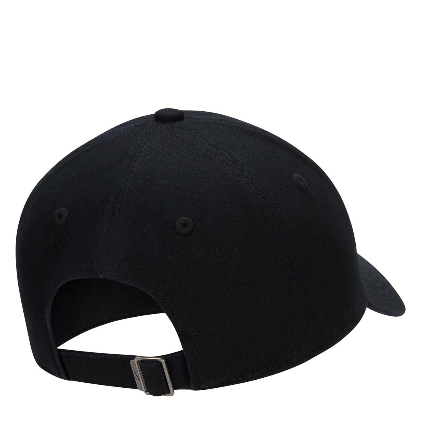 Black-White - Back - Nike Club Wordmark Embroidered Logo Dad Hat