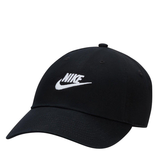 Black-White - Front - Nike Club Wordmark Embroidered Logo Dad Hat