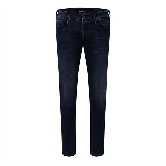 Blue - Front - Replay Mens Anbass Denim Slim Jeans