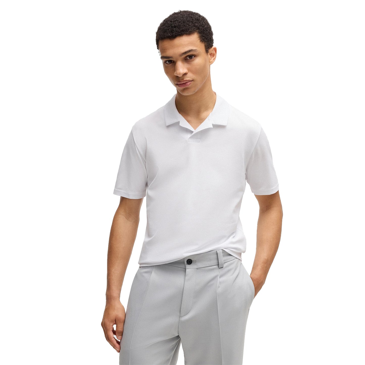White - Side - Hugo Mens Dimerspolo Polo Shirt
