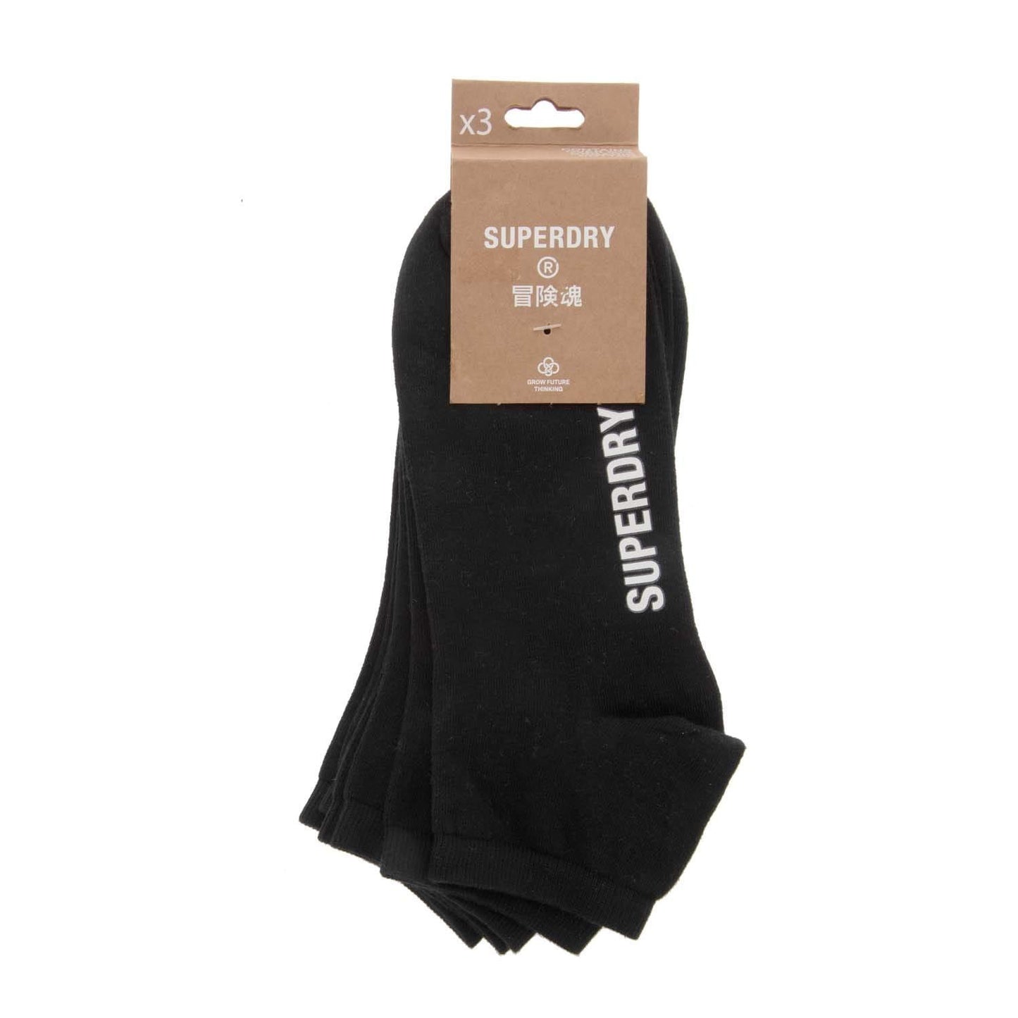 Black - Back - Superdry Mens Trainers Socks (Pack of 3)