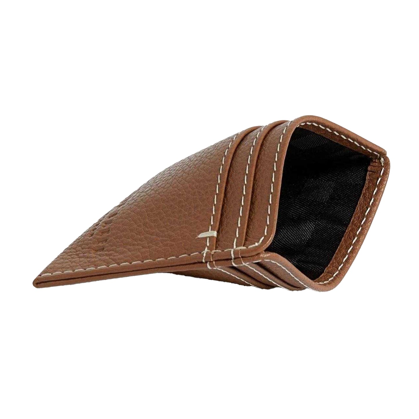 Tan - Side - Ted Baker Pebble Leather Everyday Card Holder
