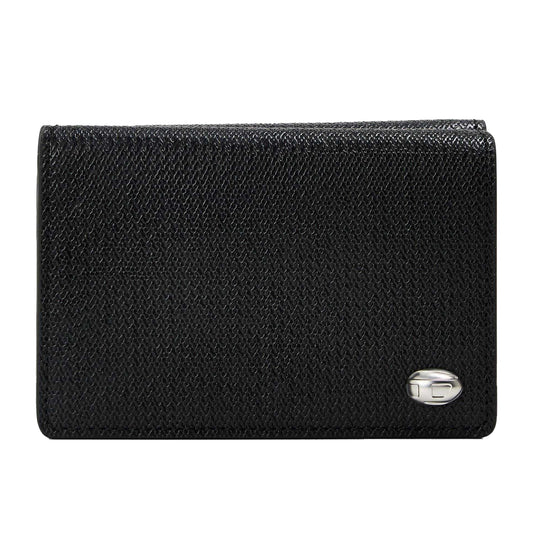 Black - Front - Diesel Tri-Fold Leather Textured Wallet
