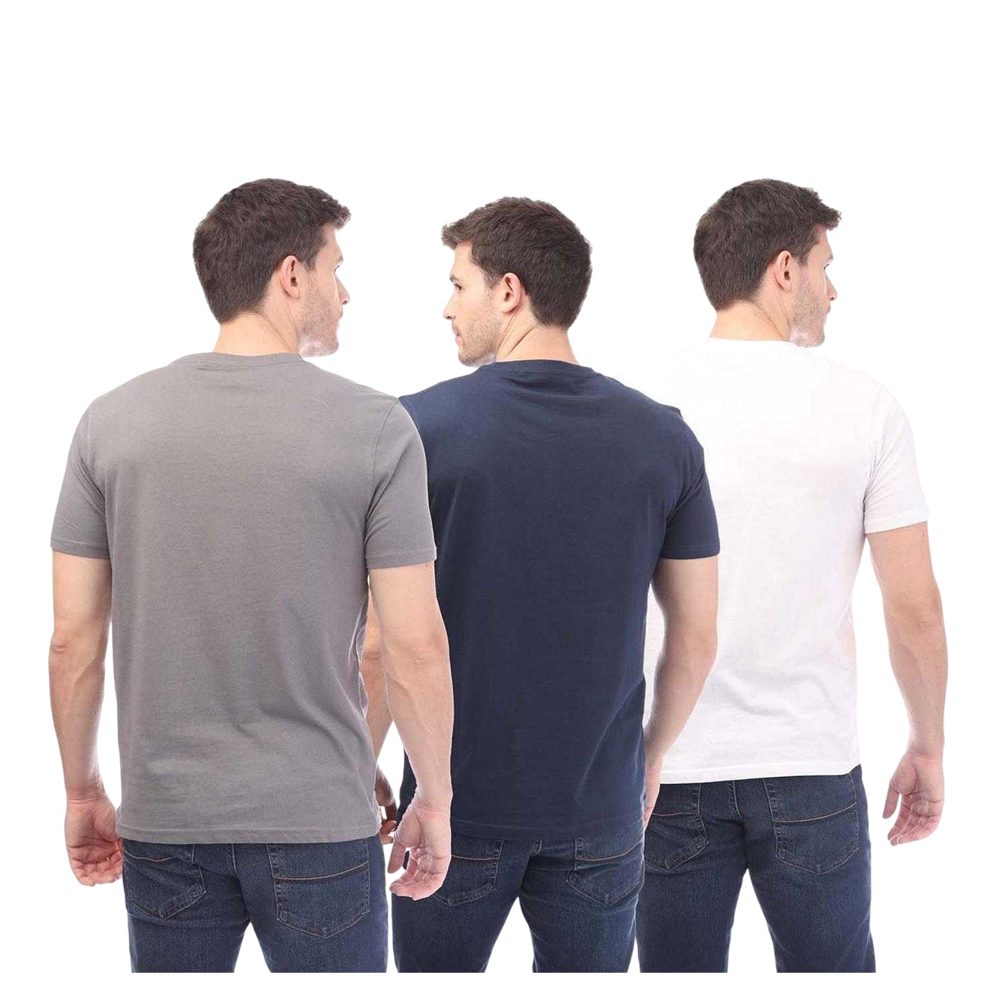 White-Navy-Grey - Back - Nicce Mens Cotton T-Shirt (Pack of 3)