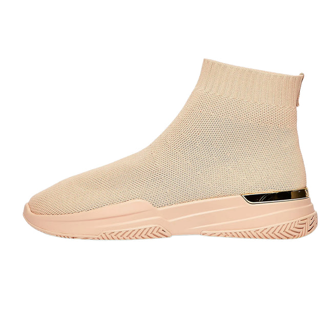 Peach - Side - Mallet Womens-Ladies Sock Trainers