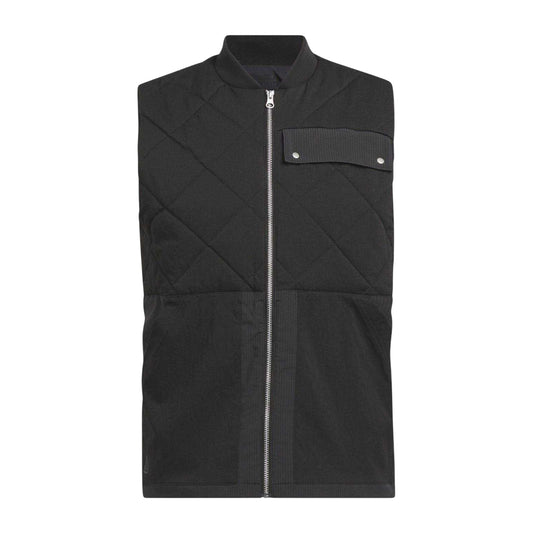 Black - Front - Adidas Mens Golf Quilted Recycled Polyester Gilet