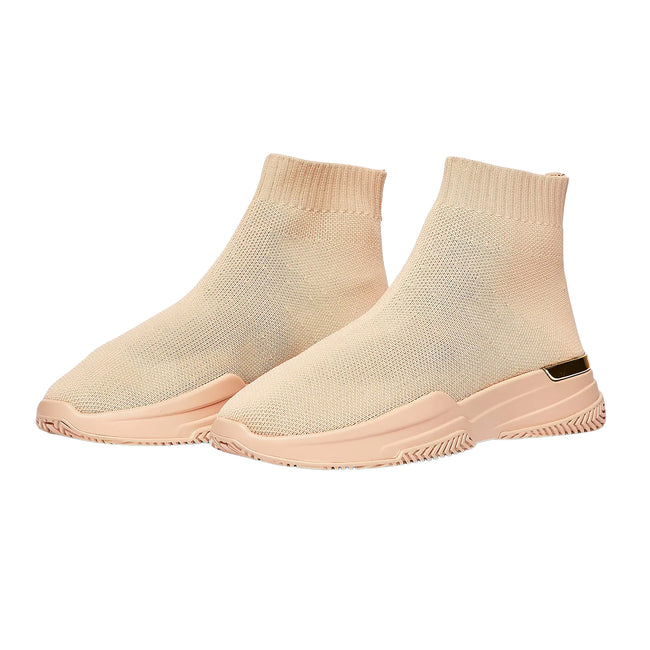 Peach - Front - Mallet Womens-Ladies Sock Trainers