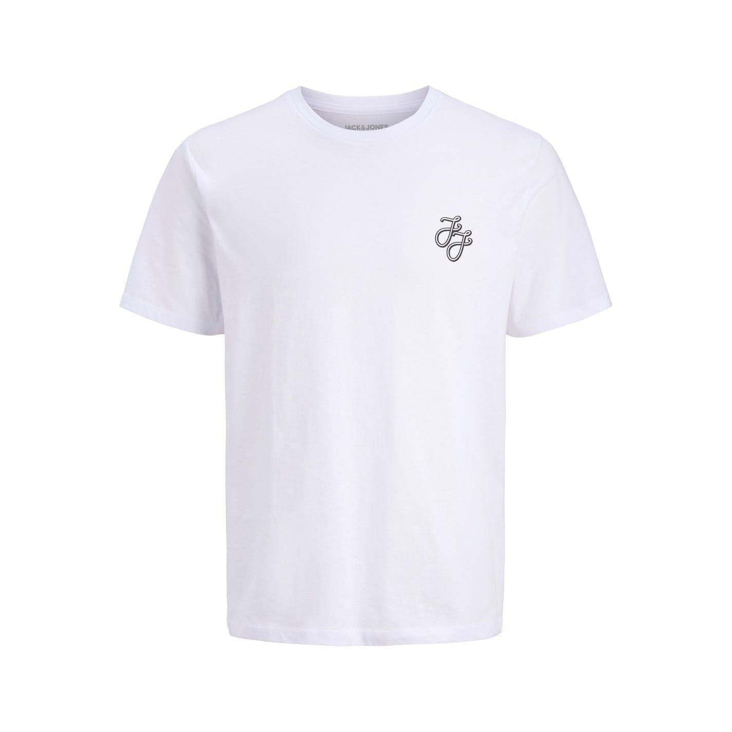 Navy-White-Black-Grey-Khaki Green - Pack Shot - Jack And Jones Mens Corp Cotton T-Shirt (Pack of 5)