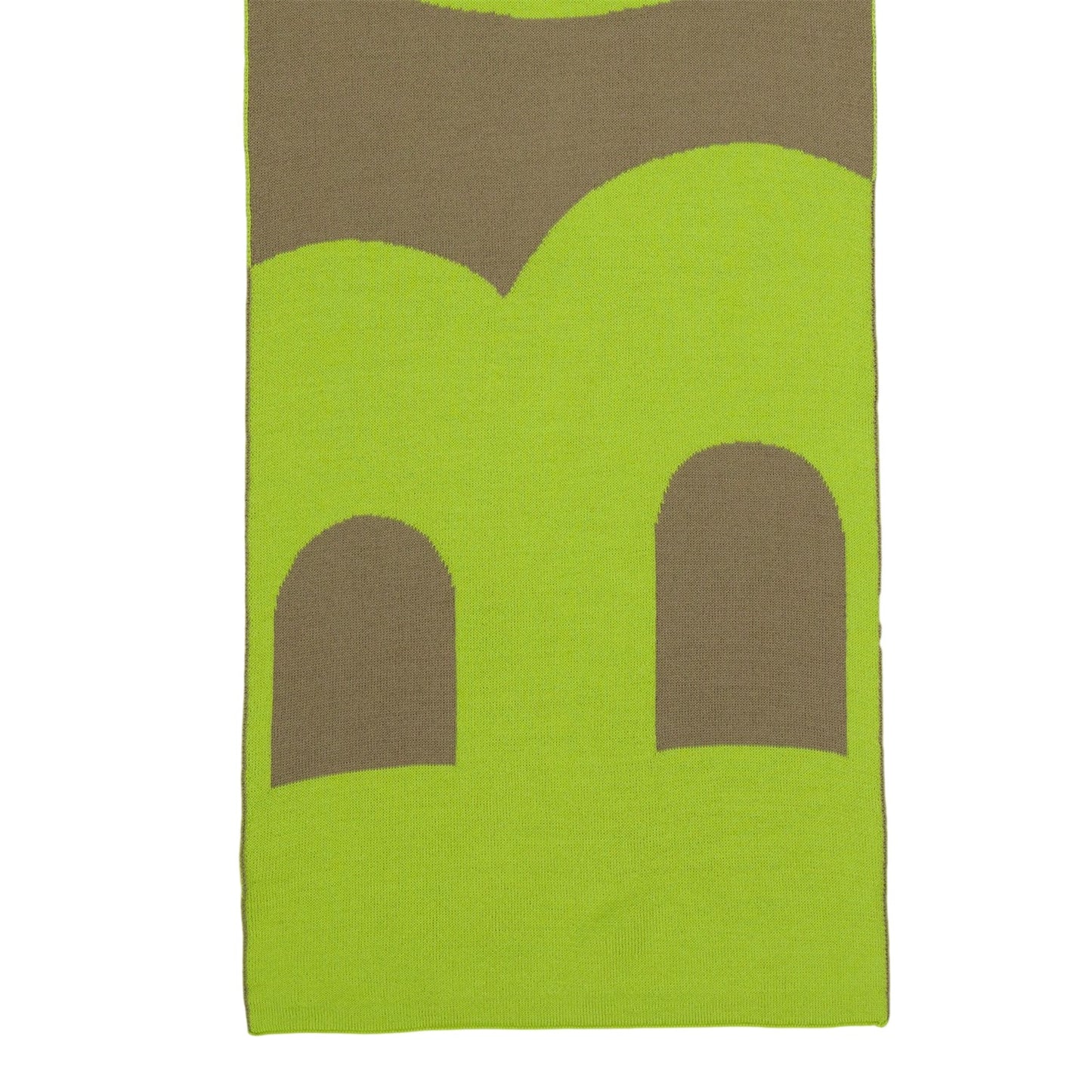 Light-Green - Side - Boss Lettering Knitted Scarf