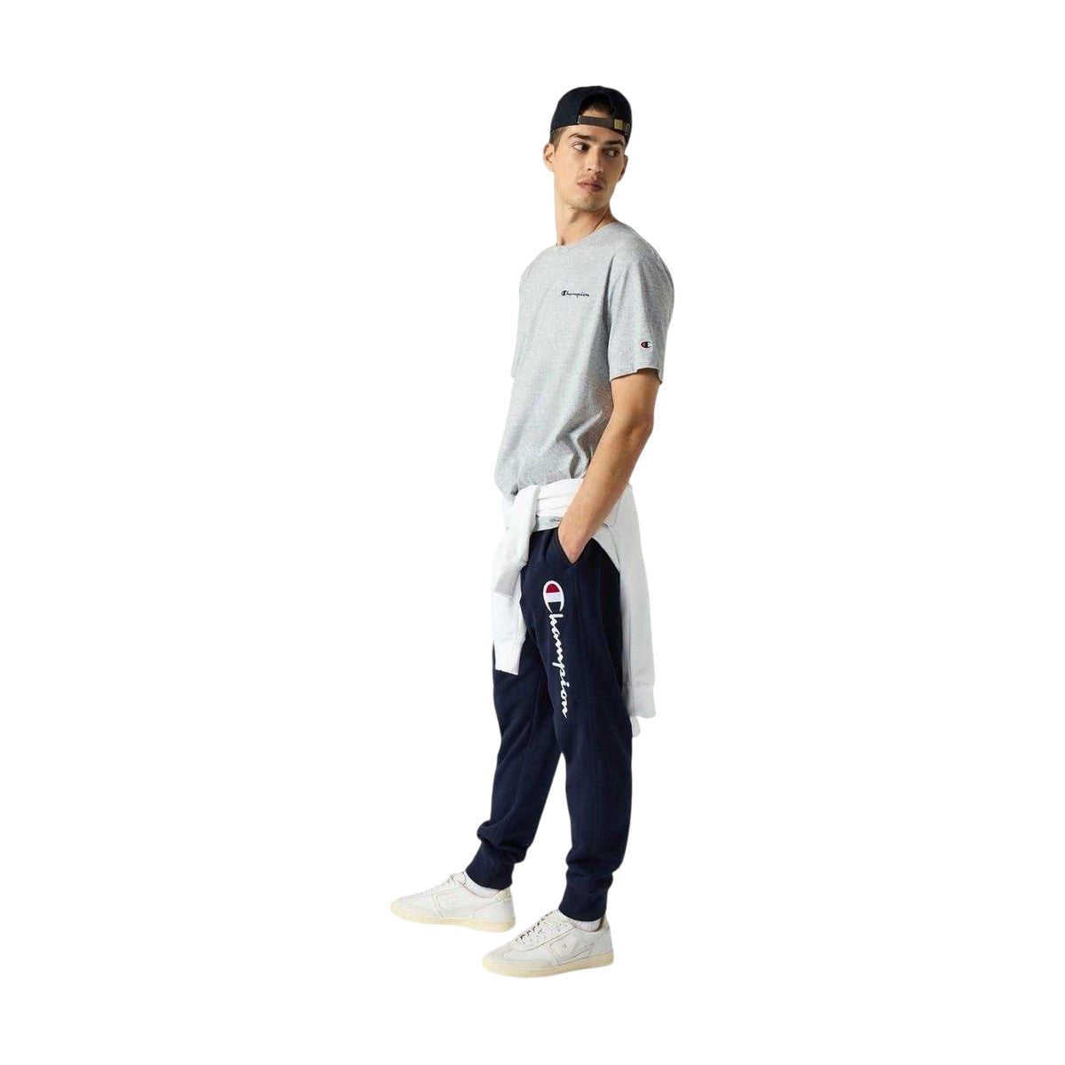 Grey - Pack Shot - Champion Mens Icons Combed Cotton Standard T-Shirt