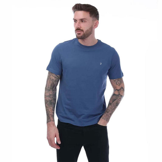 Blue - Front - Farah Mens Dean Cotton T-Shirt
