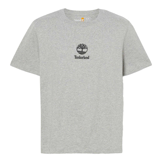 Grey - Front - Timberland Mens Logo Stack T-Shirt
