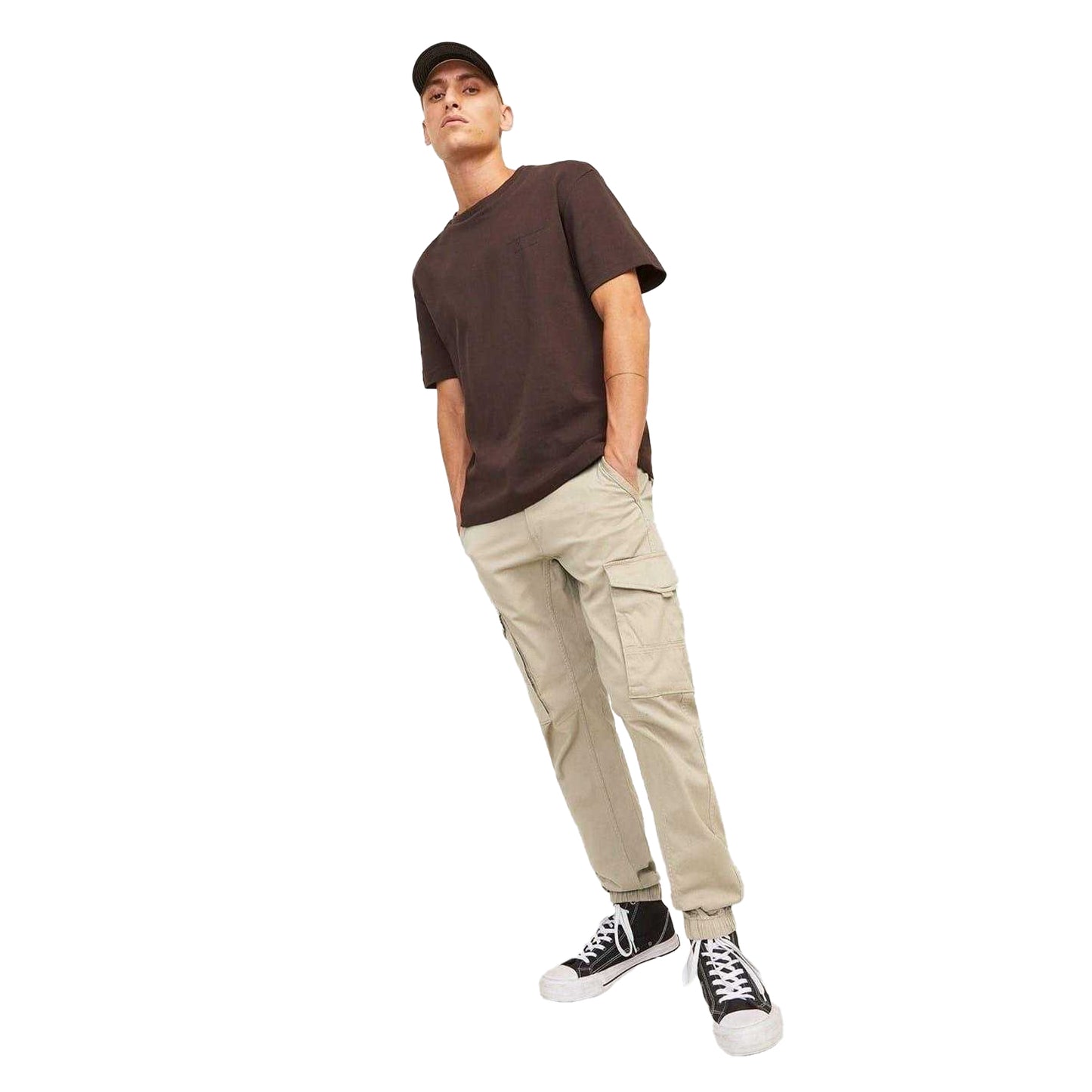 Crockery - Pack Shot - Jack And Jones Mens Paul Elasticated Hem Slim Cargo Trousers