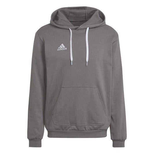 Grey - Front - Adidas Mens Entrada 22 Cotton Blend Pullover Hoodie
