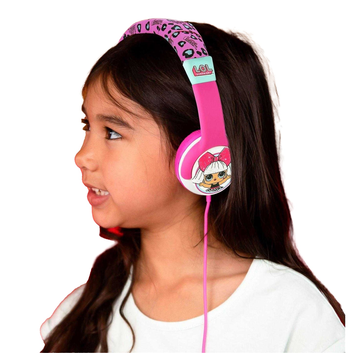 White-Pink - Pack Shot - LOL Surprise Girls Leopard Print Diva Headphones