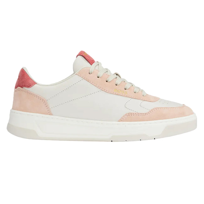 Natural - Side - Boss Womens-Ladies Baltimore Leather Tennis Trainers