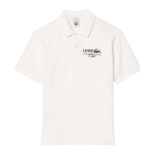 Cream - Front - Lacoste Unisex Adult Roland Garros Edition Terrycloth Tennis Polo Shirt