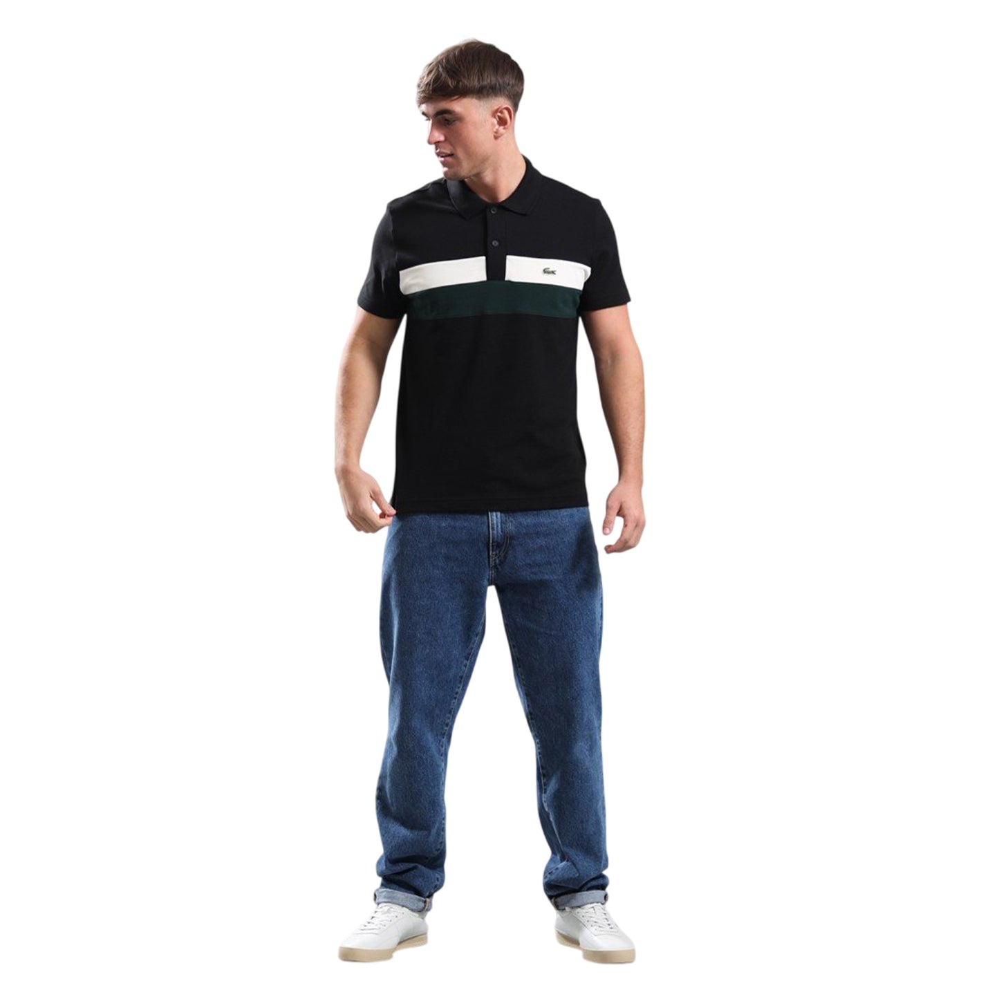 Black - Lifestyle - Lacoste Mens Colour Block Polo Shirt