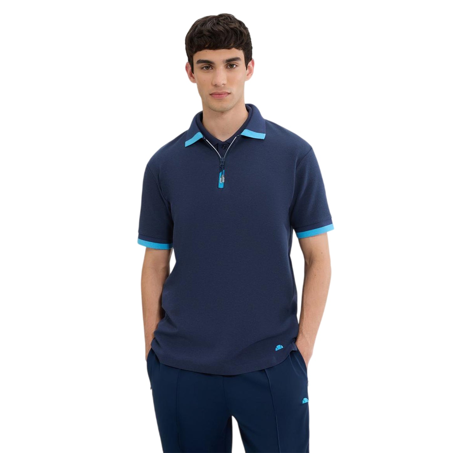 Navy - Side - Ellesse Mens Kelvias Polo Shirt