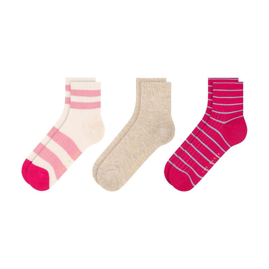 Pink-White-Pastel Green - Front - Ted Baker Womens-Ladies Bamboo Trainer Socks (Pack of 3)