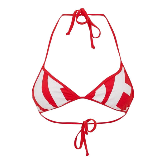 Red - Front - Diesel Womens-Ladies Striped Bikini Top