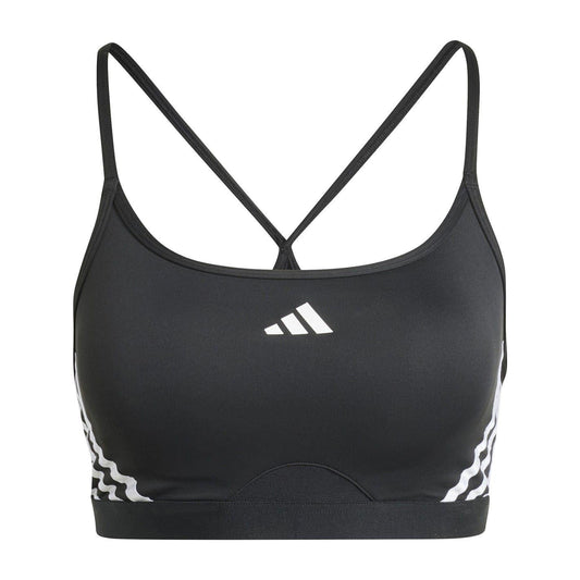 Black-White - Front - Adidas Womens-Ladies Aeroreact Sports Bra