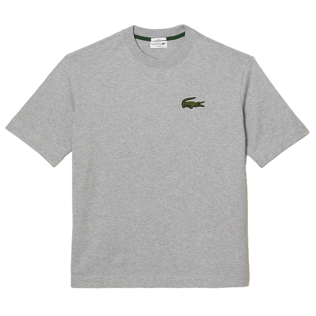 Grey - Front - Lacoste Mens Organic Loose T-Shirt