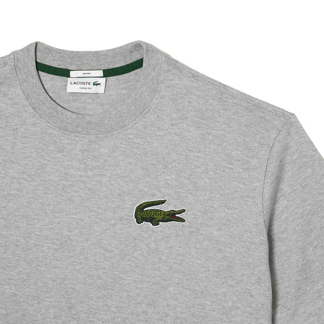 Grey - Side - Lacoste Mens Organic Loose T-Shirt