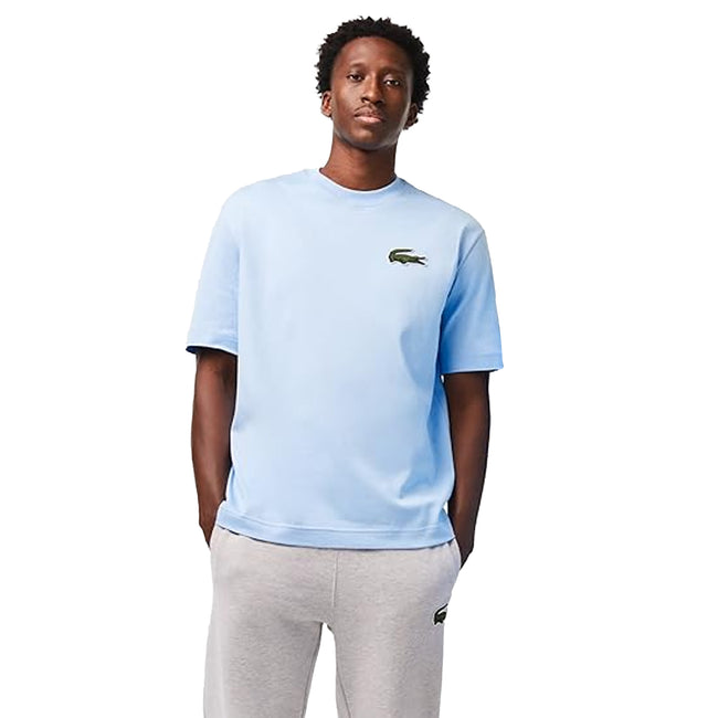 Light Blue - Back - Lacoste Mens Organic Loose T-Shirt