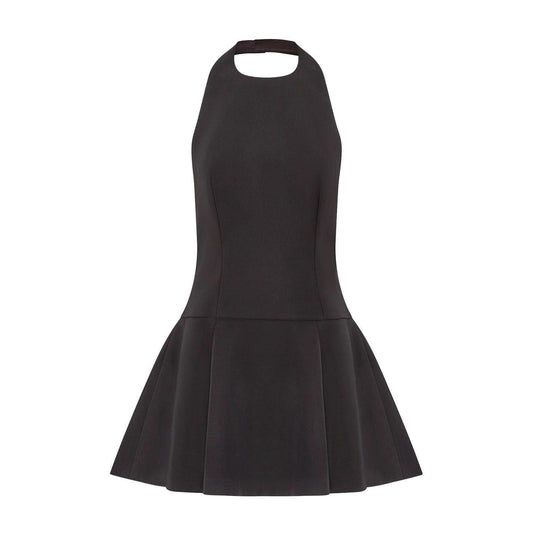 Black - Front - Muse Womens-Ladies Fitted And Flared Mini Dress
