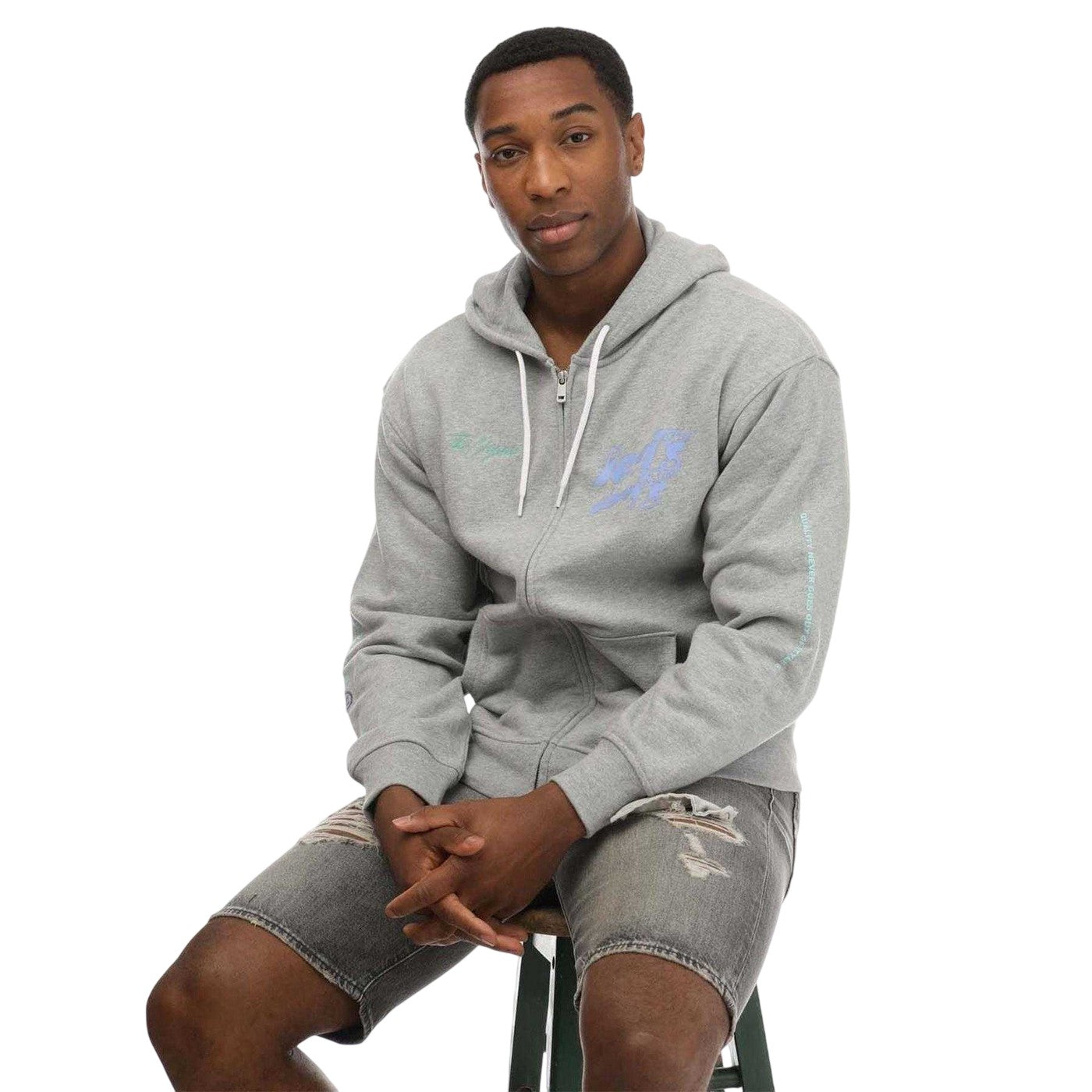 Grey - Lifestyle - Levis Mens Graphic Full Zip Hoodie