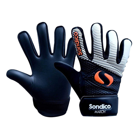 Black-White - Front - Sondico Childrens-Kids Goalkeeper Gloves