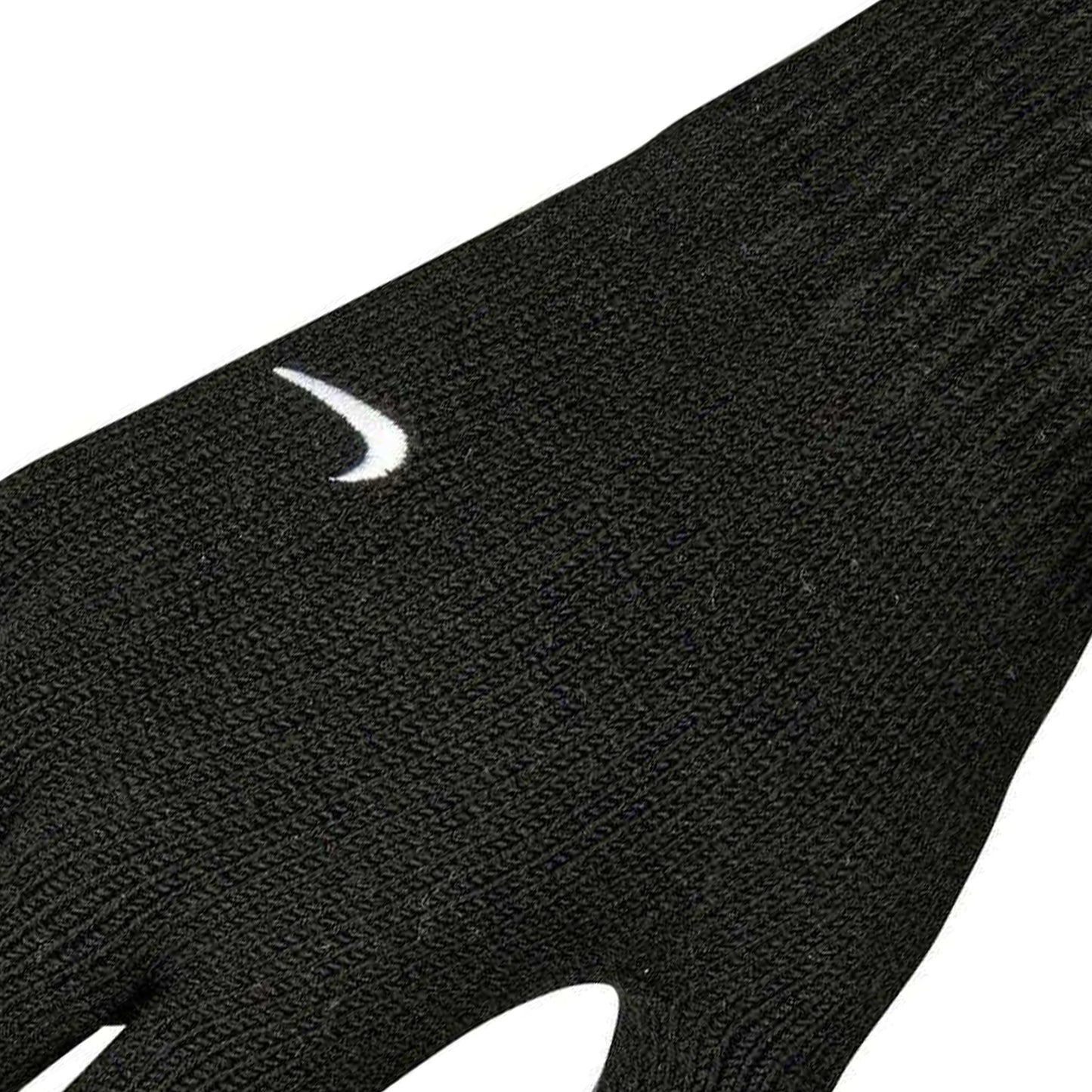 Black - Back - Nike Unisex Adult Ribbed Cuff Knitted Swoosh Gloves