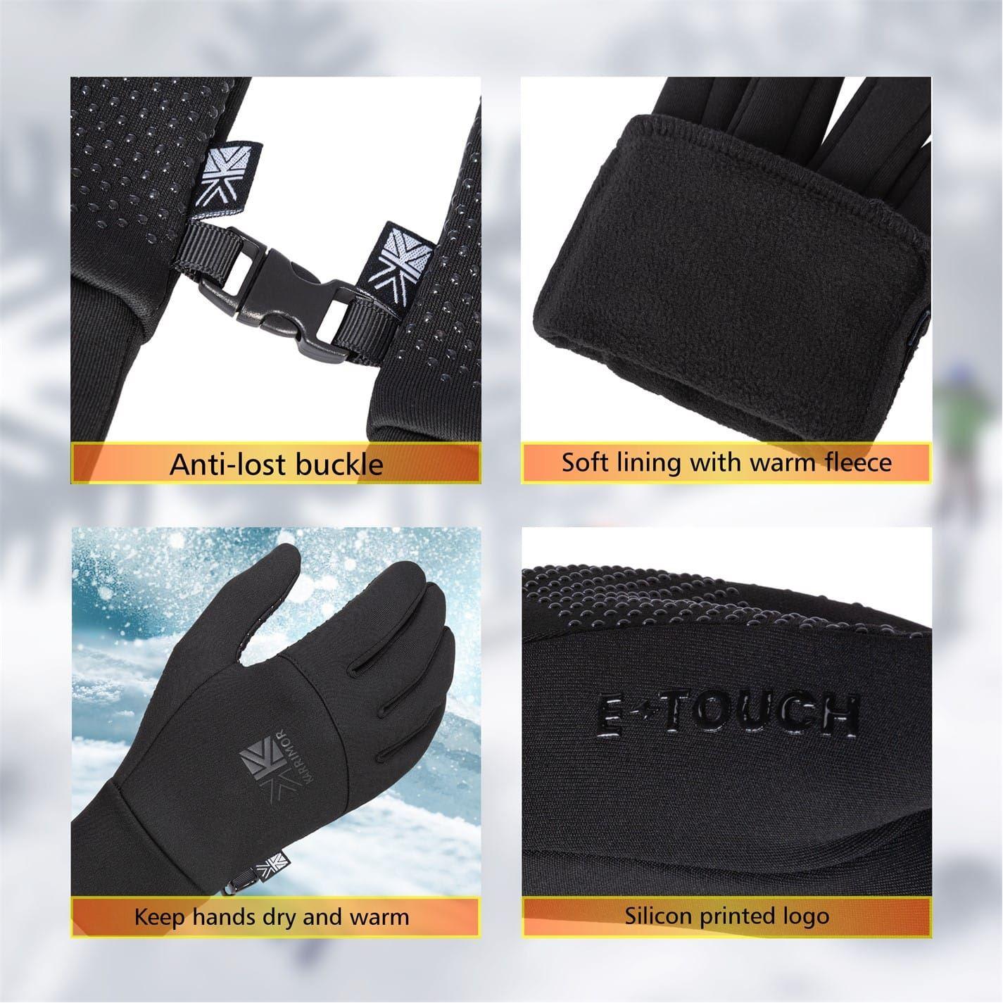 Black - Pack Shot - Karrimor Womens-Ladies Thermal Gloves