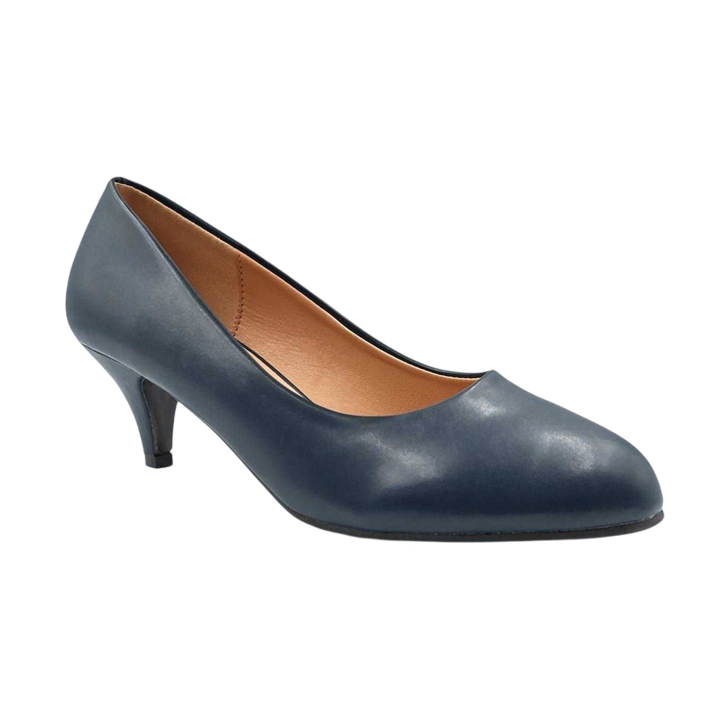 Blue - Side - Where´s That From Womens-Ladies Leather Low Heel Court Shoes
