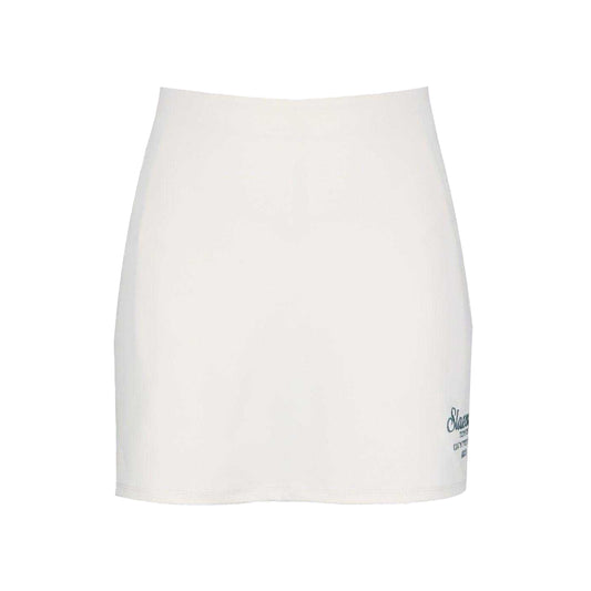 White - Front - Slazenger Womens-Ladies Logo Printed Slim Tennis Skort