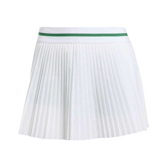 White - Front - Adidas Womens-Ladies Pleated Tennis Skort